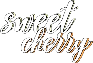 Sweet Cherry Calligraphy Graphic PNG Image