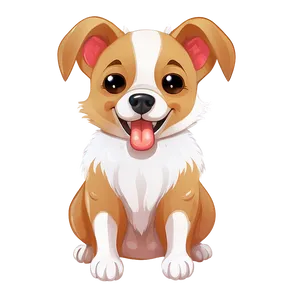 Sweet Kawaii Dog Illustration Png Wrh11 PNG Image