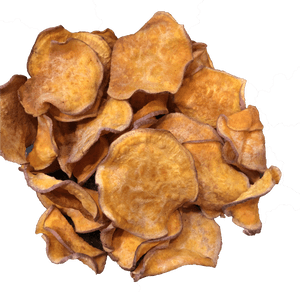 Sweet Potato Chips Heap PNG image with transparent background