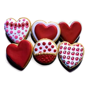 Sweet Valentine's Day Heart Cookies Png 06202024 PNG Image