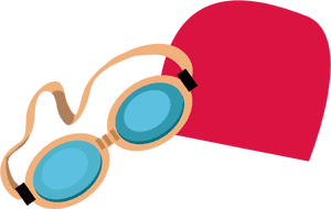 Swim And Cap Goggles Glasses Swimming Clipart - Swim Cap And Goggles Clipart, HD Png Download PNG with transparent background
