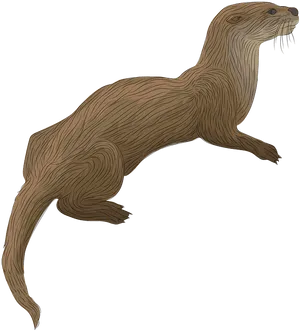 Swimming Otter Illustration.png PNG Image