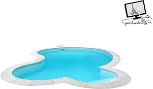 Swimming Pool Cartoon Style Illustration PNG Image