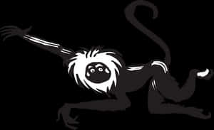 Swinging Monkey Silhouette PNG image with transparent background