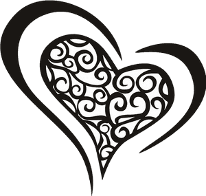 Love Heart Swirls Vector - Line Art, HD Png Download PNG with transparent background