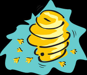 Swirling Honey Puddle Illustration PNG image with transparent background