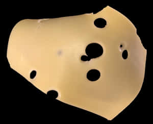 Swiss Cheese Wedge Black Background PNG with transparent background