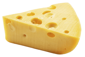 Swiss Cheese Wedge Isolated PNG image with transparent background