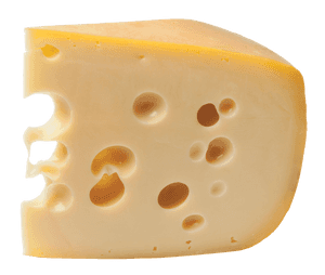 Swiss Cheese Wedge Transparent Background PNG image with transparent background