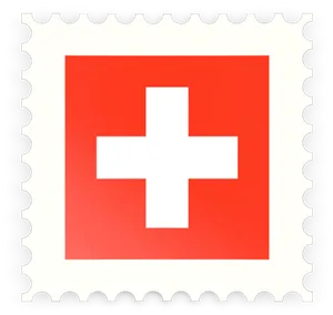 Swiss_ Flag_ Postage_ Stamp_ Design PNG Image