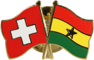 Swissand Ghanaian Flags Pin PNG image with transparent background