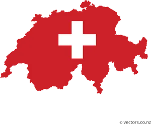 Switzerland Map Flag Graphic PNG Image