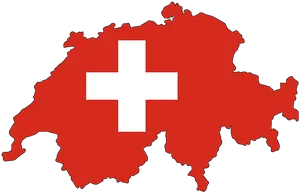 Switzerland Map Outlinewith Flag PNG Image