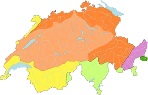 Switzerland Topographic Map Color Coded PNG Image