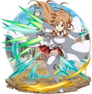 Sword Art Online Anime Character Action Pose PNG Image