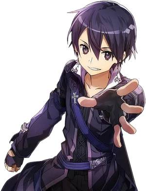 Sword Art Online Anime Character Reaching Out PNG Image