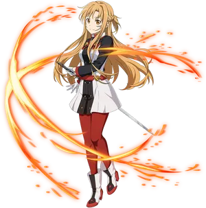 Sword Art Online Asuna Yuuki Flame Rapier PNG Image