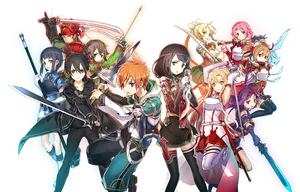 Sword Art Online Character Lineup PNG Image