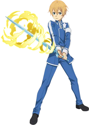 Sword Art Online Characterwith Magic Sword PNG Image