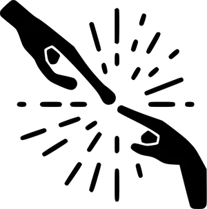 Symbolic Friendship Hands Sparkle.png PNG Image