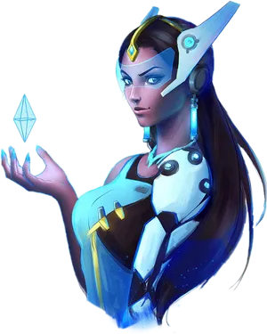 Symmetra Overwatch Character Art PNG Image