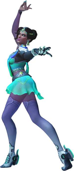 Symmetra Overwatch Character Pose PNG Image