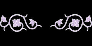 Symmetrical Floral Designon Black Background PNG image with transparent background