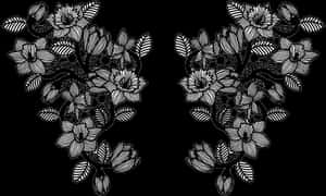Symmetrical Floral Lace Pattern PNG image with transparent background