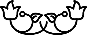 Floral Design With Two Flower At Sides And Branches - Flower Bell Outline, HD Png Download PNG image with transparent background