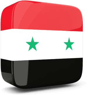 Syrian Flag Button3 D Render PNG image with transparent background
