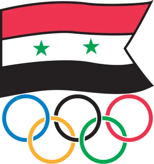 Syrian Flag Olympic Rings Graphic PNG Image