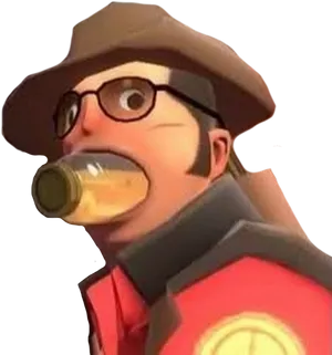 T F2 Engineer Drinking PNG Image