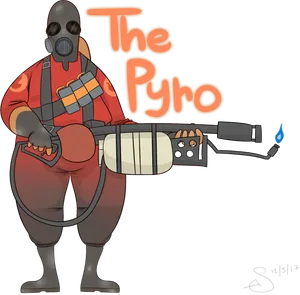 T F2 Pyro Character Artwork PNG Image