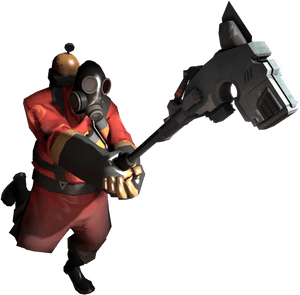 T F2_ Pyro_with_ Flamethrower PNG image with transparent background
