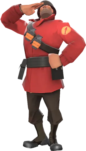 T F2_ Soldier_ Saluting_ Pose PNG Image