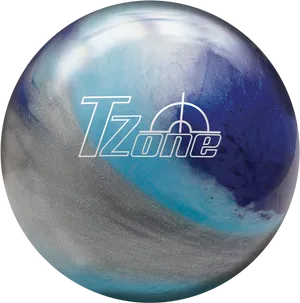 T Zone Bowling Ball Blue Silver PNG Image