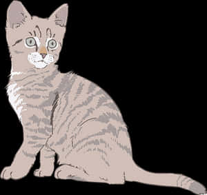 Tabby Kitten Illustration PNG image with transparent background