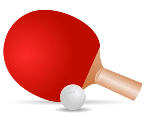 Table Tennis Paddleand Ball PNG Image