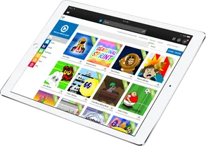 Tablet App Marketplace Display PNG Image