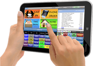 Tablet Food Ordering System PNG image with transparent background