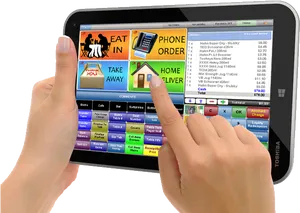 Tablet Food Ordering System PNG Image