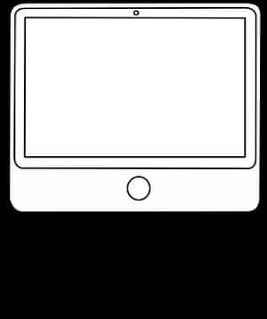 Tablet Outline Graphic PNG image with transparent background