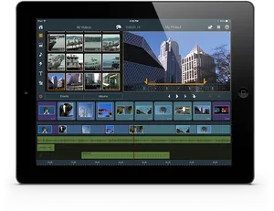 Tablet Video Editing App Interface PNG Image