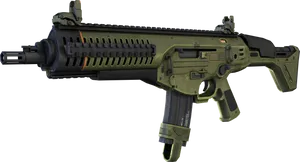 Tactical Assault Rifle Isolated PNG Image