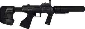 Tactical Assault Rifle Isolated PNG Image