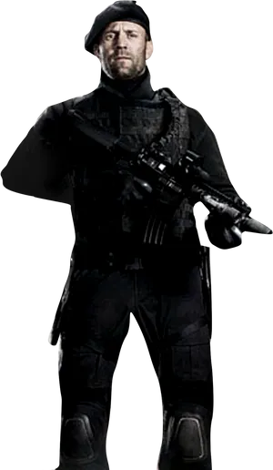 Tactical Operatorwith Rifle PNG Image