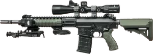 Tactical Sniper Rifle Profile PNG Image