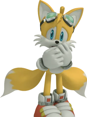 Tailsthe Fox Pensive Pose PNG Image