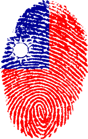 Taiwan Flag Fingerprint Art PNG Image