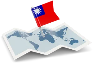 Taiwan Flag Map Representation PNG Image